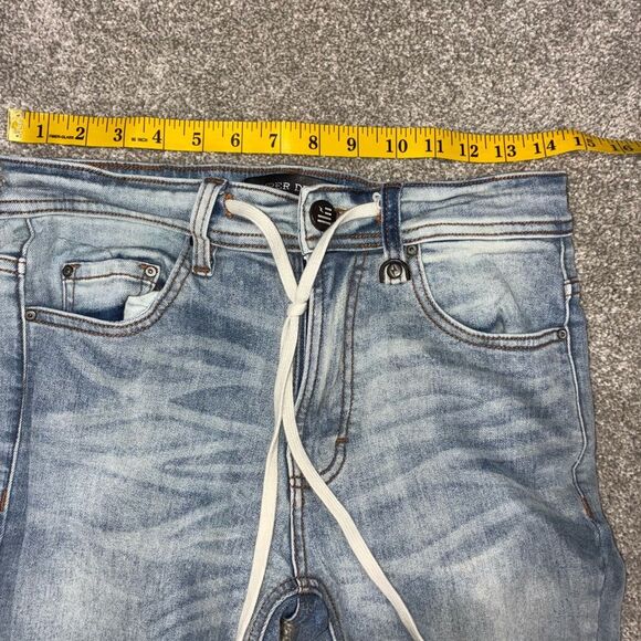 Hyper Denim Skinny Jeans – Light Wash, Drawstring Waist, Ankle Zips – 30 - Picture 4 of 6
